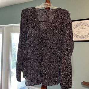 Torrid Blouse, black with white polka dots